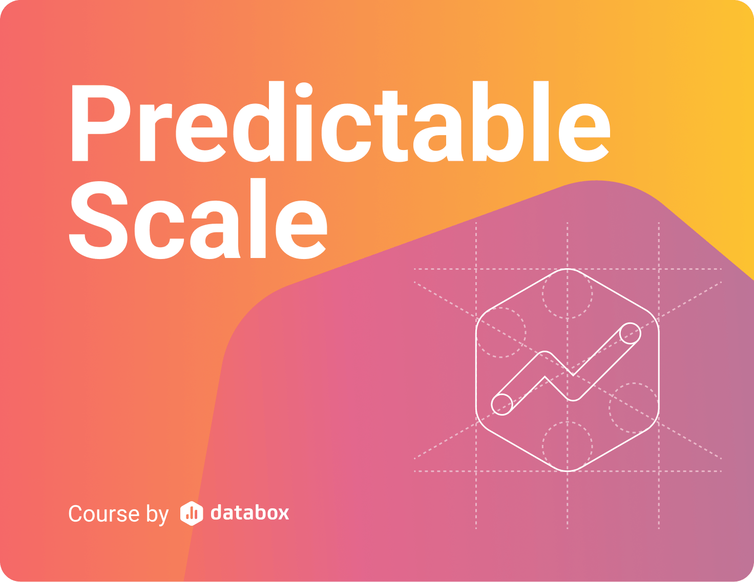 Predictable Scale course banner by Databox with growth chart icon