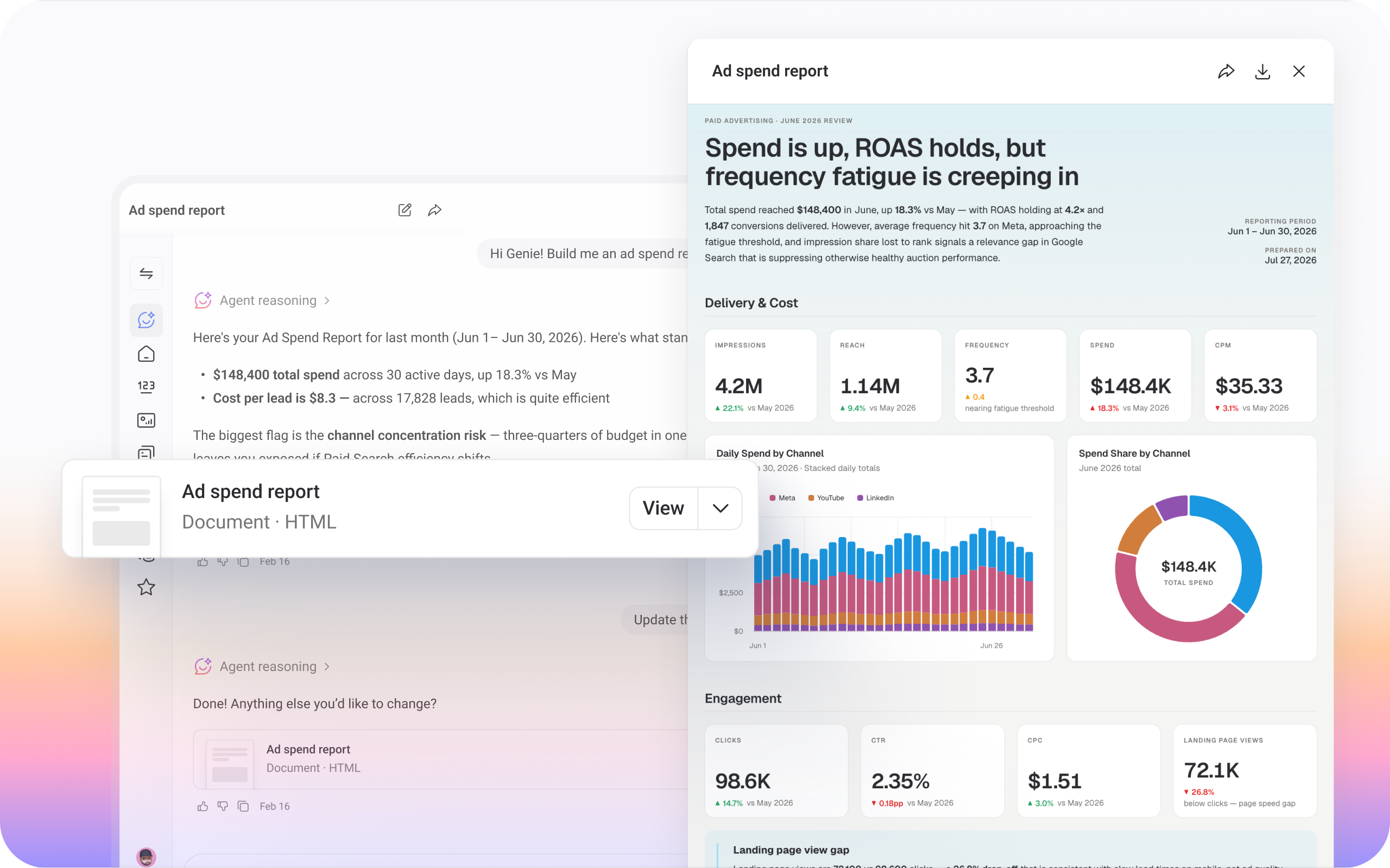 New: Turn conversations with your AI Analyst into a polished report