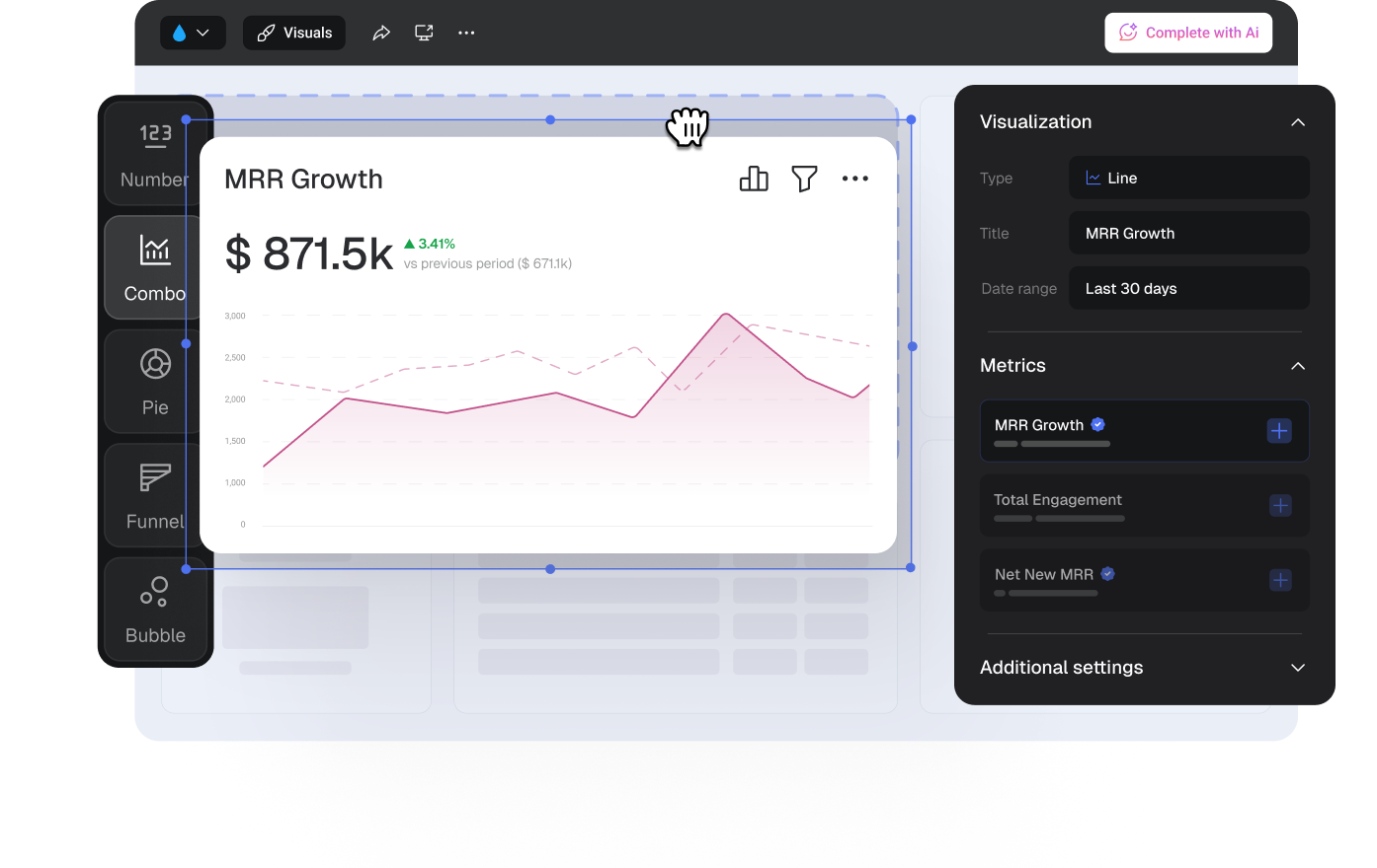Assembling a dashboard from prebuilt datablocks in the Databox builder